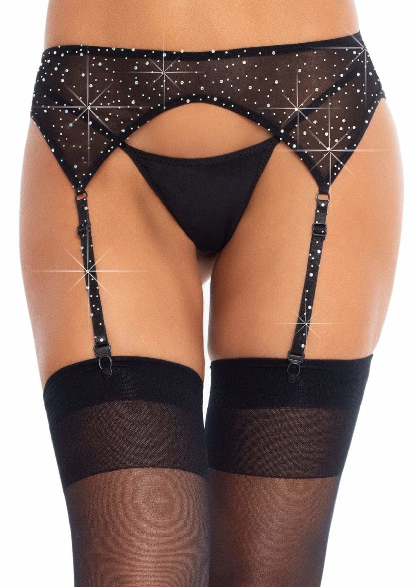 Leg Avenue Rhinestone Garter Belt - OS
