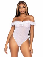 Leg Avenue Lace Ruffle Teddy Bodysuit - OS