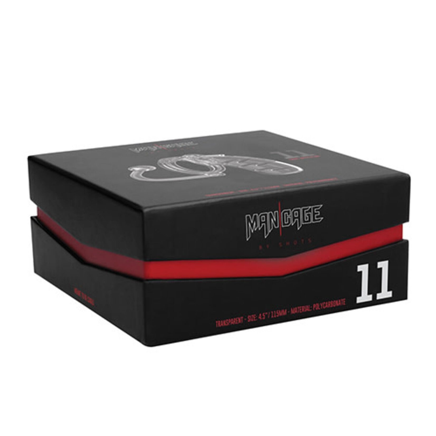 Shots Mancage Shots Man Cage 4.5" Cock Cage w/Plug 11 - Clear