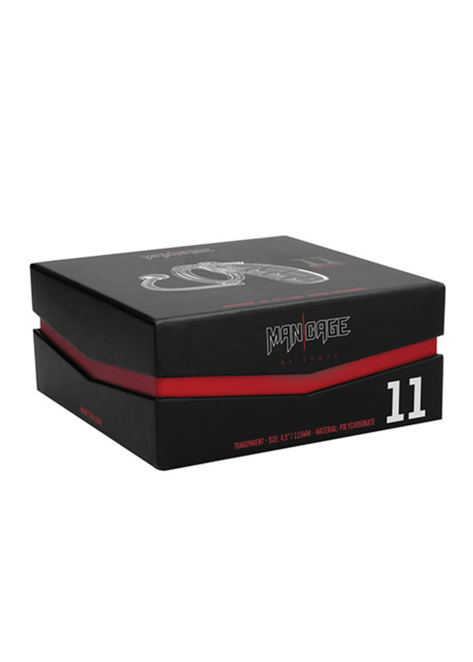 Shots Mancage Shots Man Cage 4.5" Cock Cage w/Plug 11 - Clear