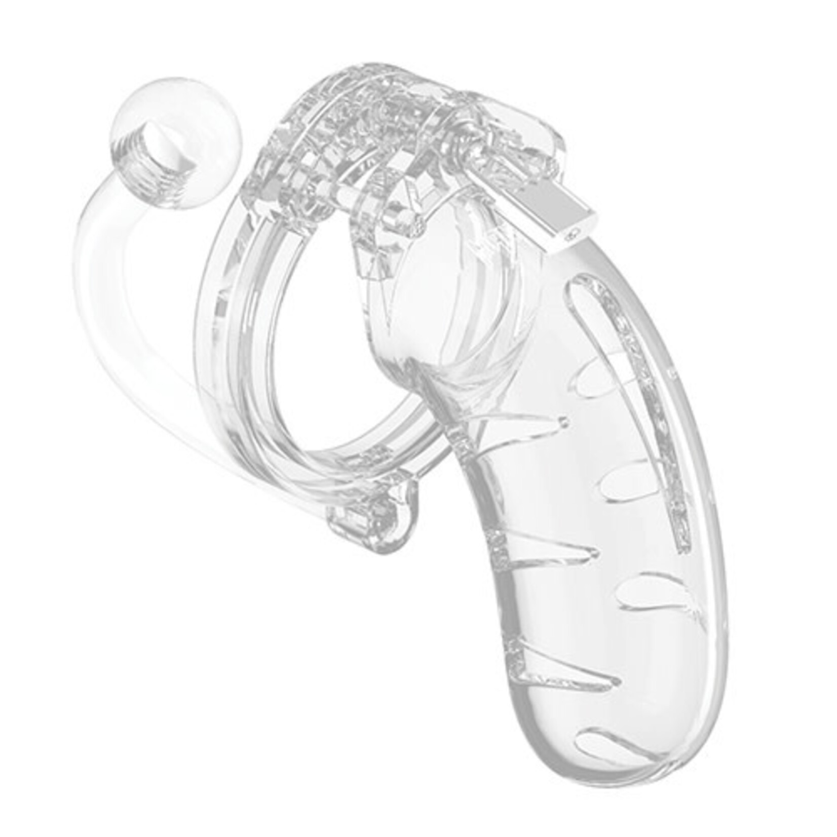 Shots Mancage Shots Man Cage 4.5" Cock Cage w/Plug 11 - Clear
