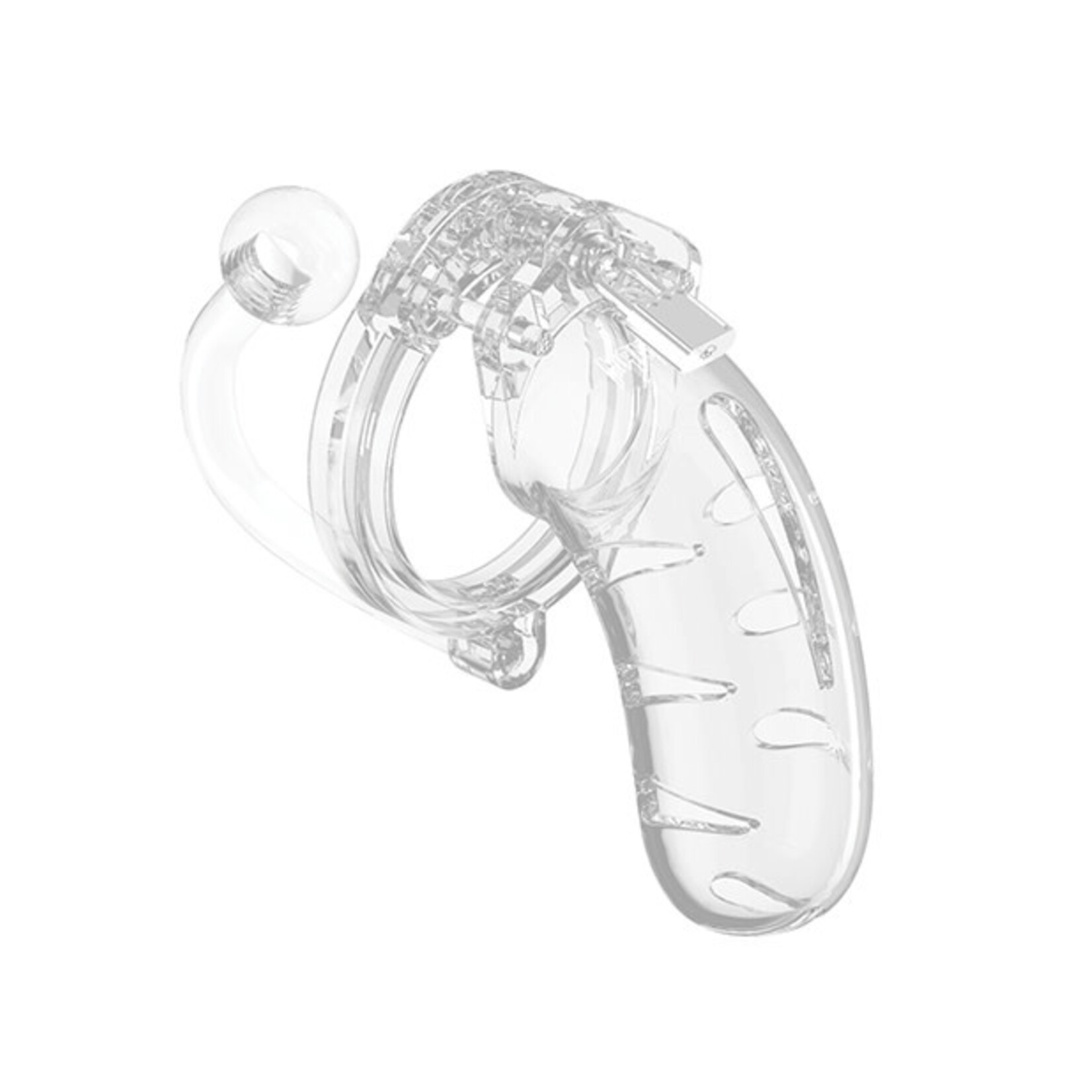 Shots Mancage Shots Man Cage 4.5" Cock Cage w/Plug 11 - Clear