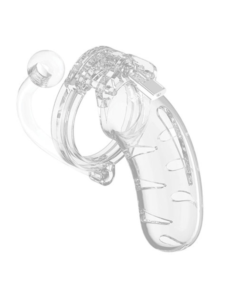 Shots Mancage Shots Man Cage 4.5" Cock Cage w/Plug 11 - Clear