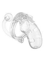Shots Mancage Shots Man Cage Chastity 3.5" Cock Cage w/Plug Model 10 - Clear