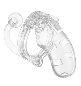 Shots Mancage Shots Man Cage Chastity 3.5" Cock Cage w/Plug Model 10 - Clear