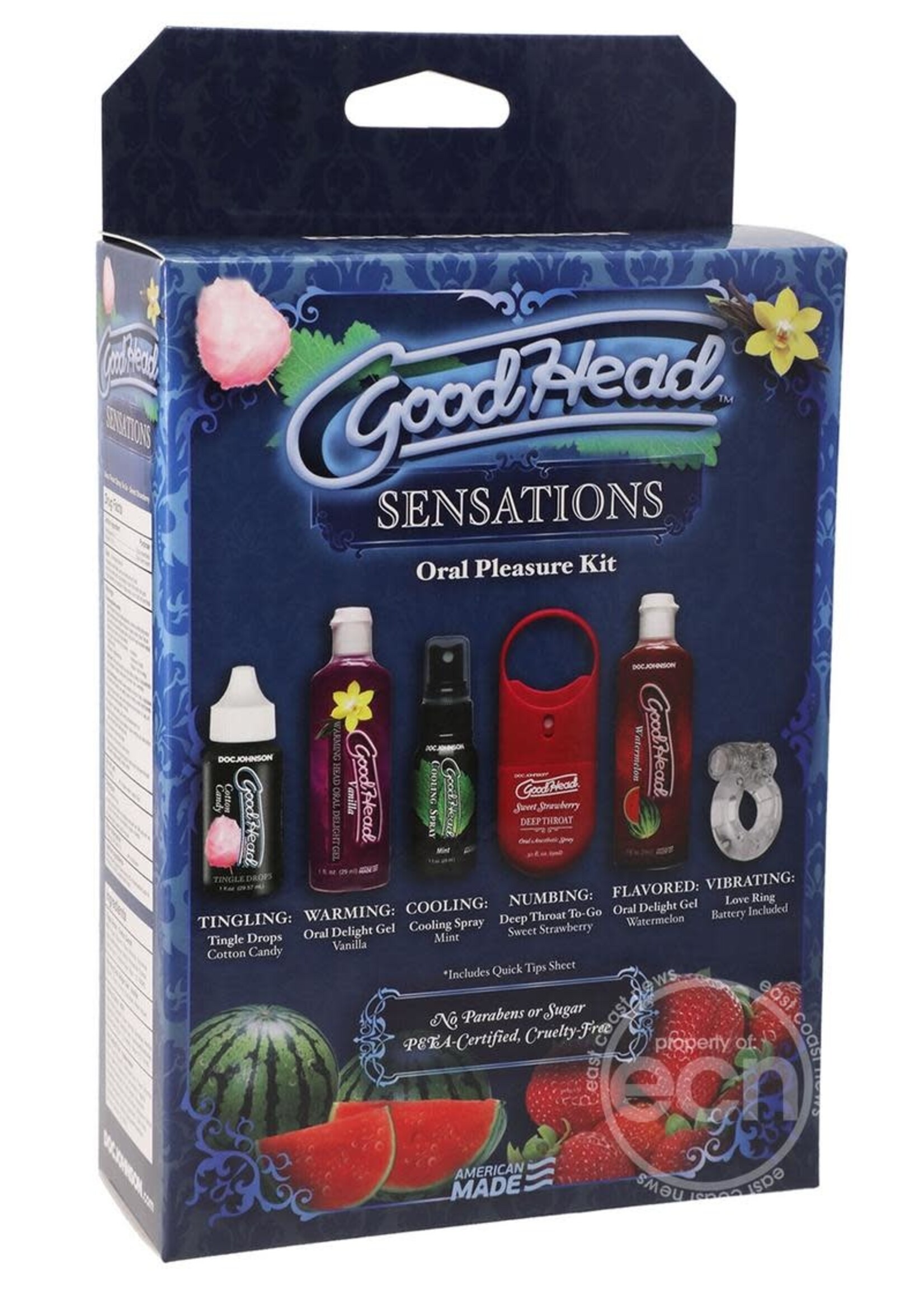 Doc Johnson Goodhead Sensations Oral Pleasure Kit - Assorted Flavors