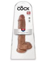Pipedream King Cock 10" Cock With Balls - Tan
