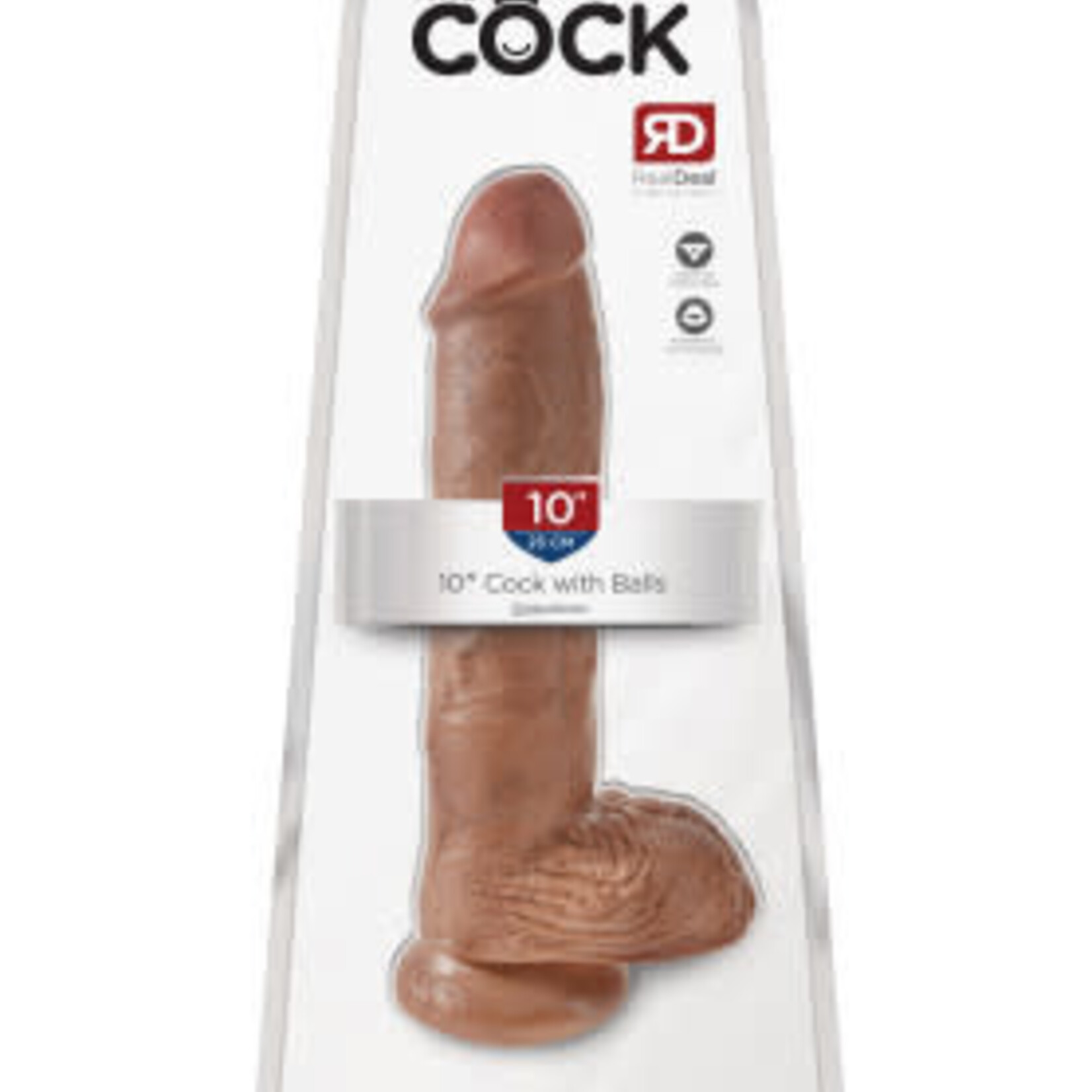 Pipedream King Cock 10" Cock With Balls - Tan