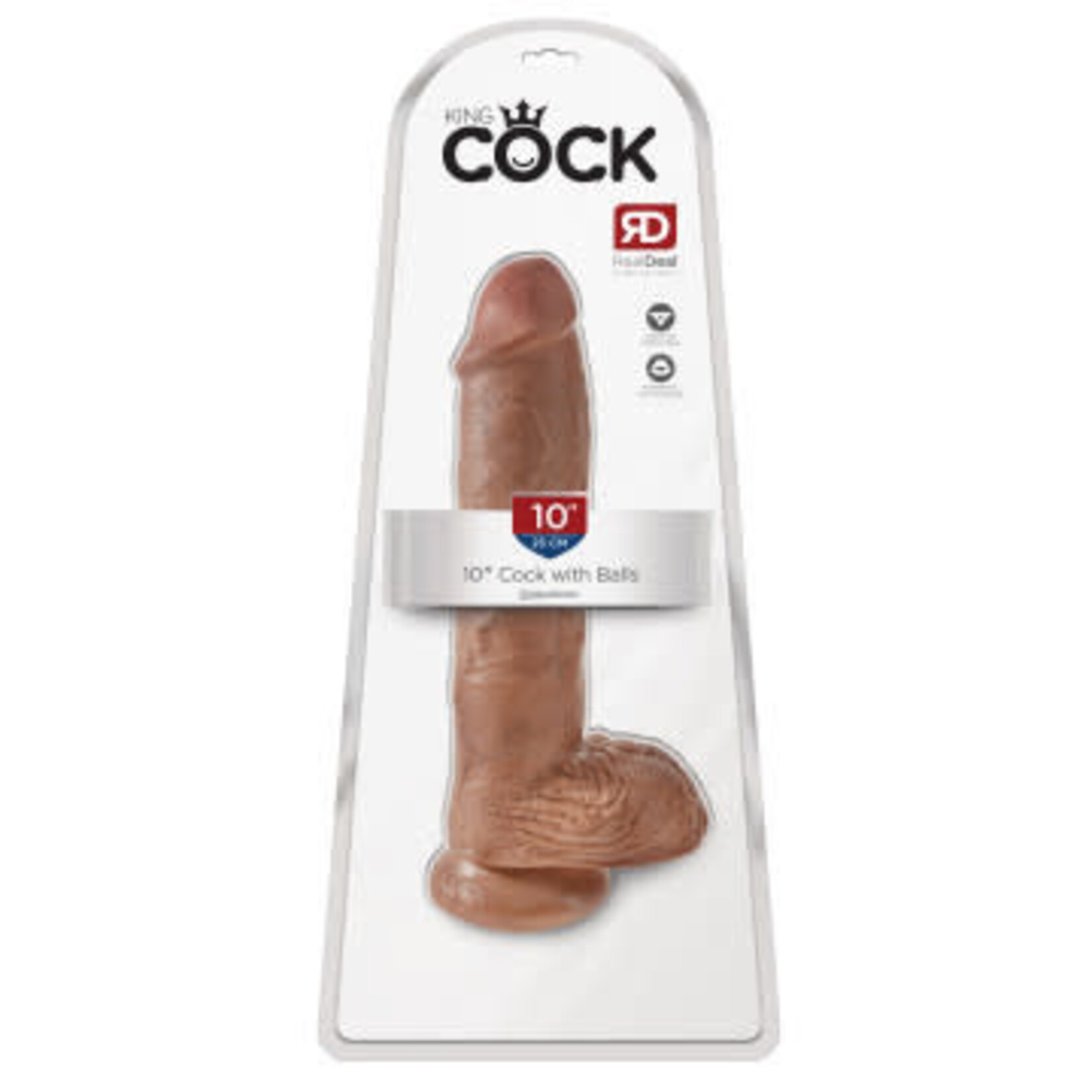 Pipedream King Cock 10" Cock With Balls - Tan