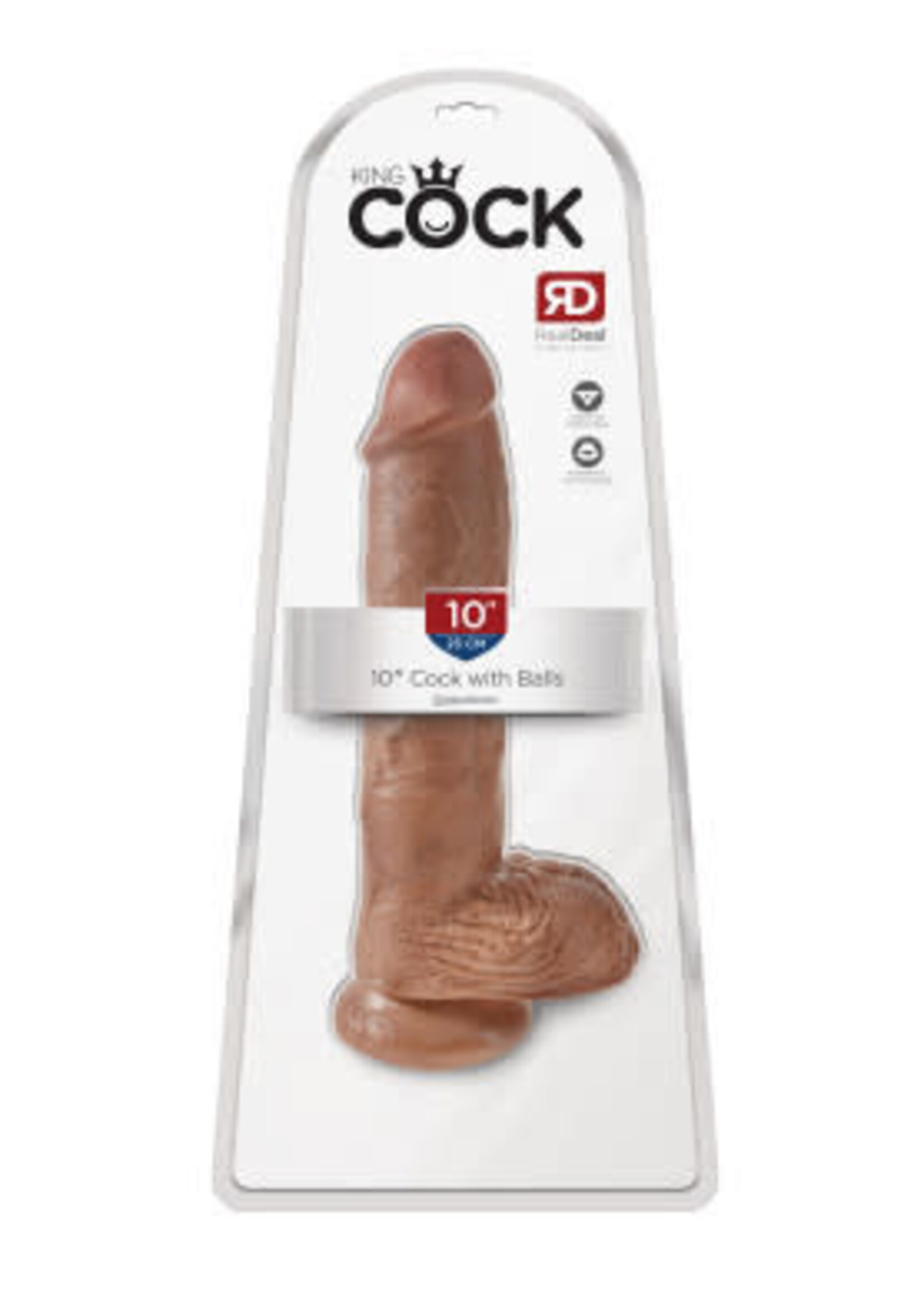 Pipedream King Cock 10" Cock With Balls - Tan