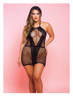 Glitter Netted Bad Romance Chemise Black QN