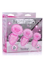 XR Brands Booty Sparks Booty Sparks Glitter Gem Anal Plug Set 3pc - S/M/L - Pink