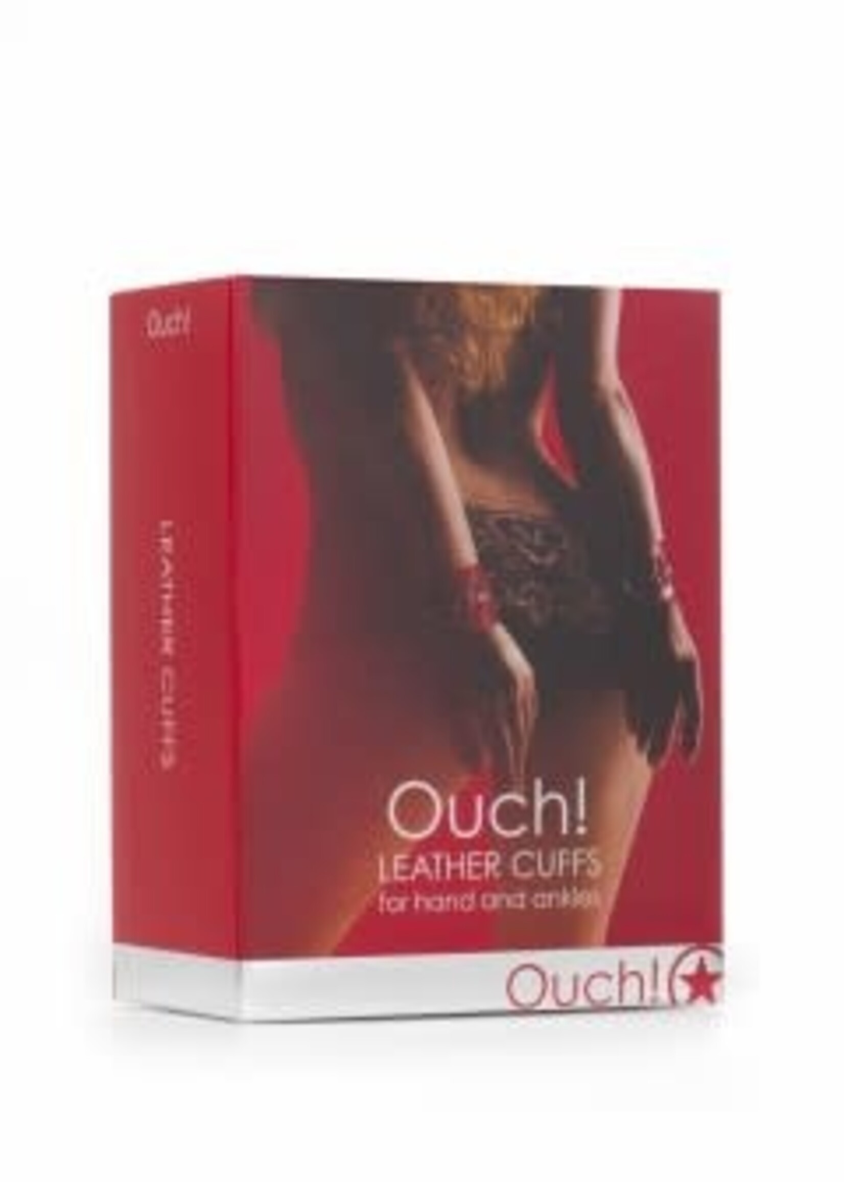Shots Ouch! Leather Cuffs for Hands and Ankles - Red