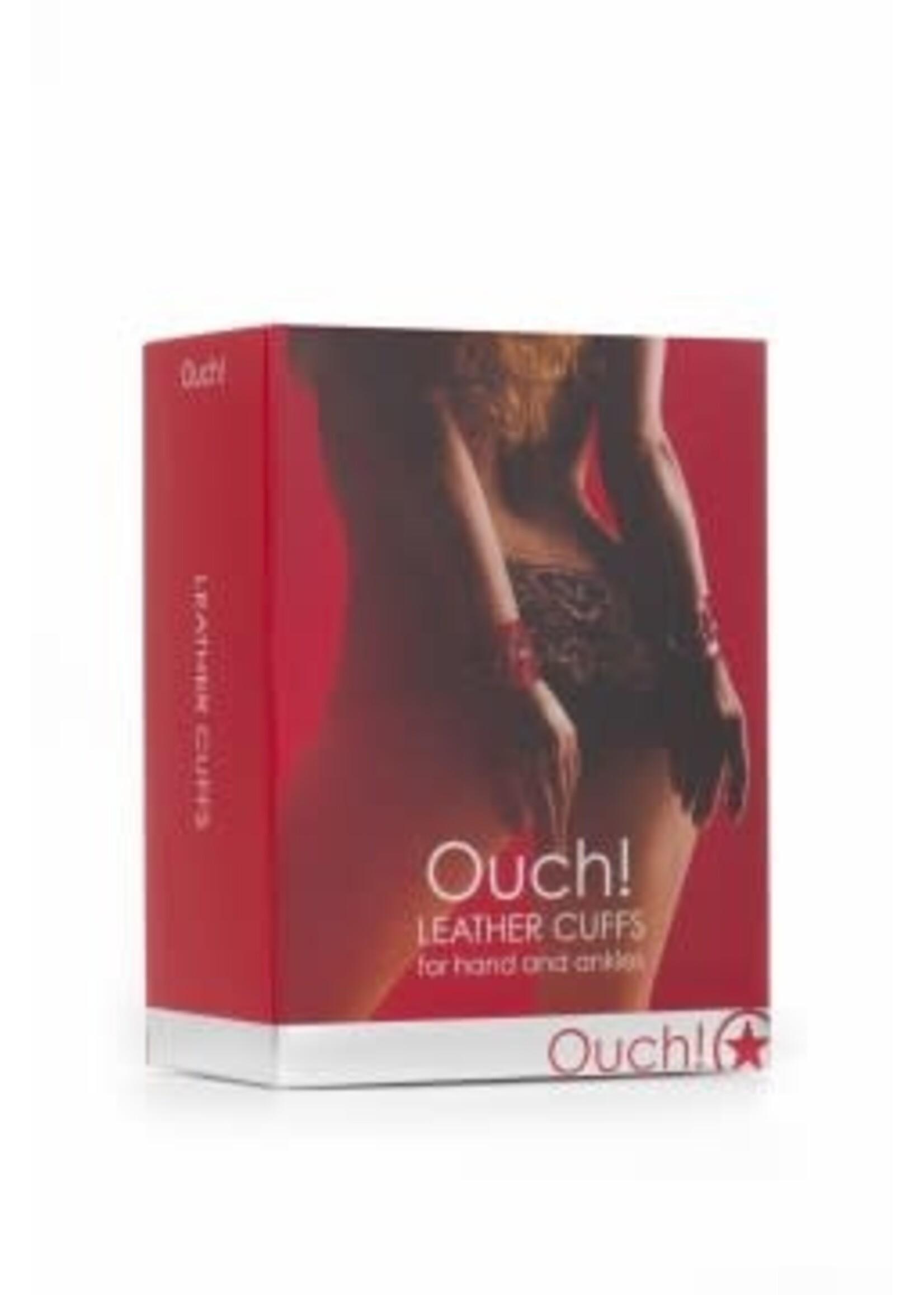 Shots Ouch! Leather Cuffs for Hands and Ankles - Red