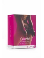 Shots Ouch! Leather Cuffs for Hands and Ankles - Pink