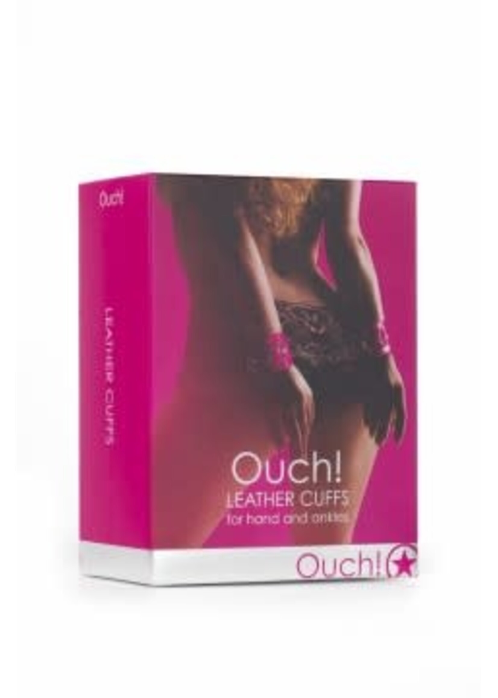 Shots Ouch! Leather Cuffs for Hands and Ankles - Pink