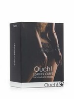 Shots Ouch! Leather Cuffs for Hands and Ankles - Black