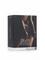 Shots Ouch! Leather Cuffs for Hands and Ankles - Black