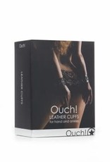Shots Ouch! Leather Cuffs for Hands and Ankles - Black