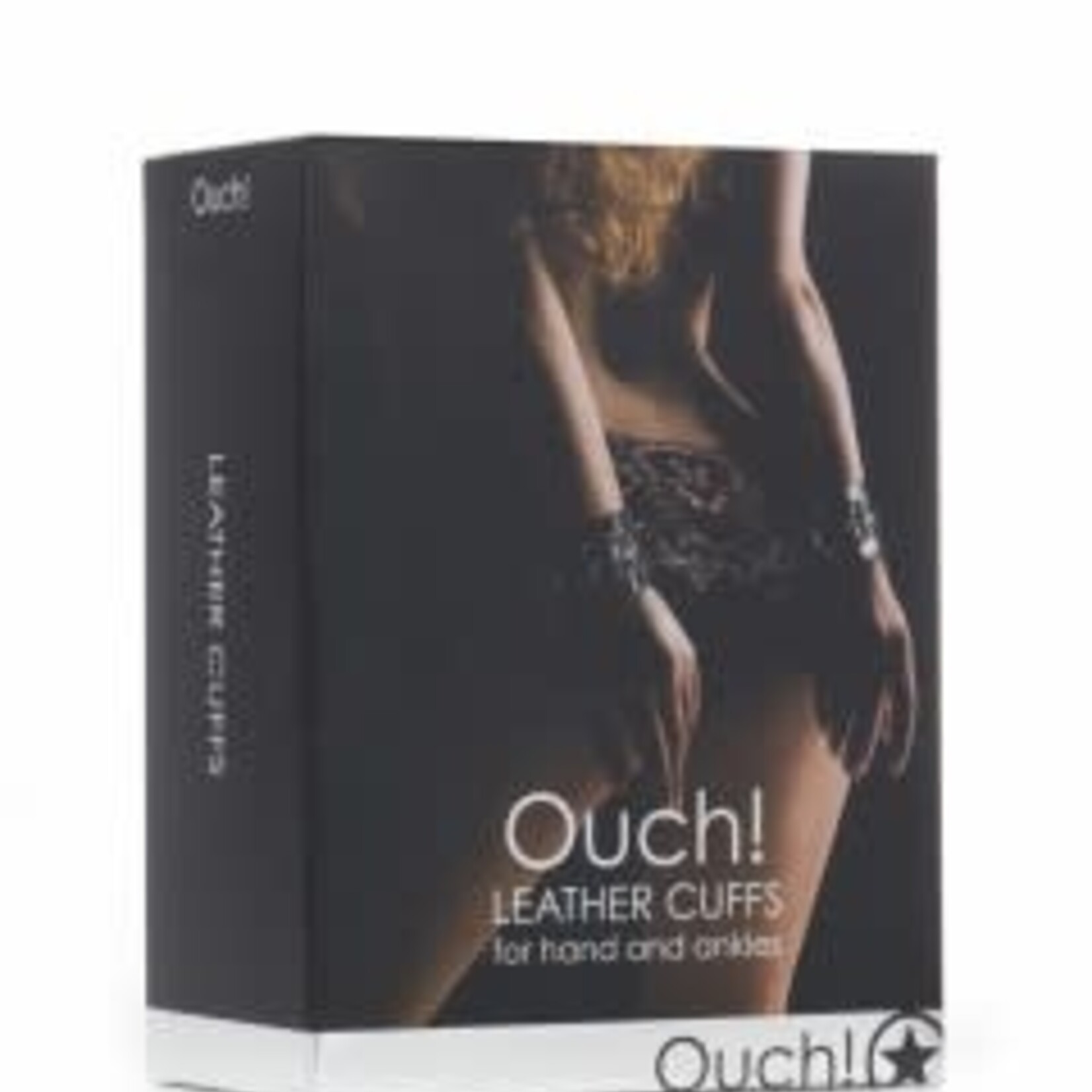 Shots Ouch! Leather Cuffs for Hands and Ankles - Black