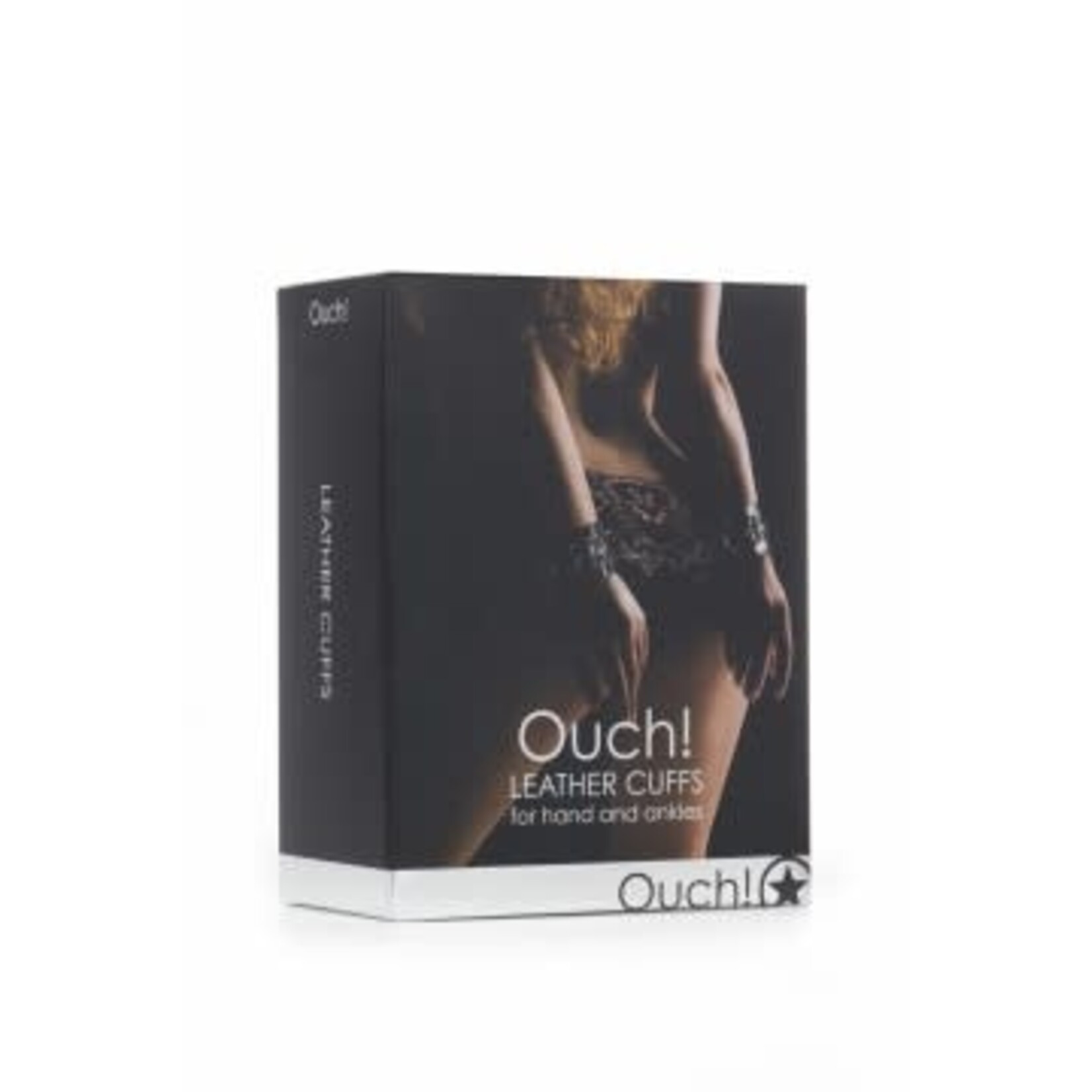 Shots Ouch! Leather Cuffs for Hands and Ankles - Black