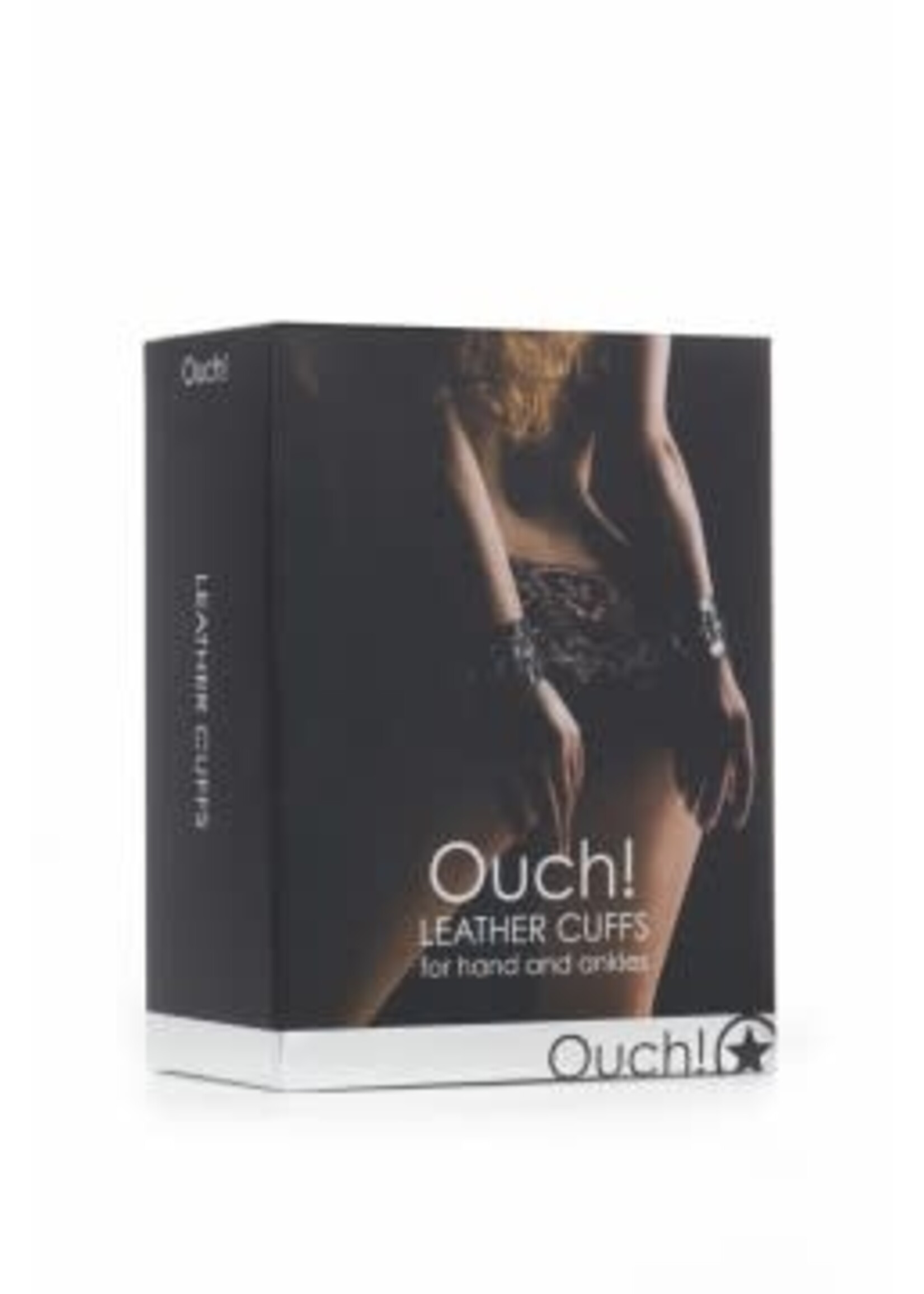 Shots Ouch! Leather Cuffs for Hands and Ankles - Black