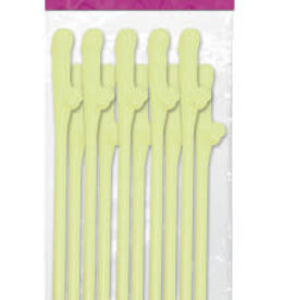 Pipedream Bachelorette Party Favors - Dicky Sipping Straws - Glow-in-the-Dark - 10 Piece