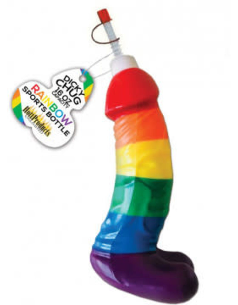 HOTT PRODUCTS Rainbow Dicky Chug Sports Bottle 16 Oz Capacity