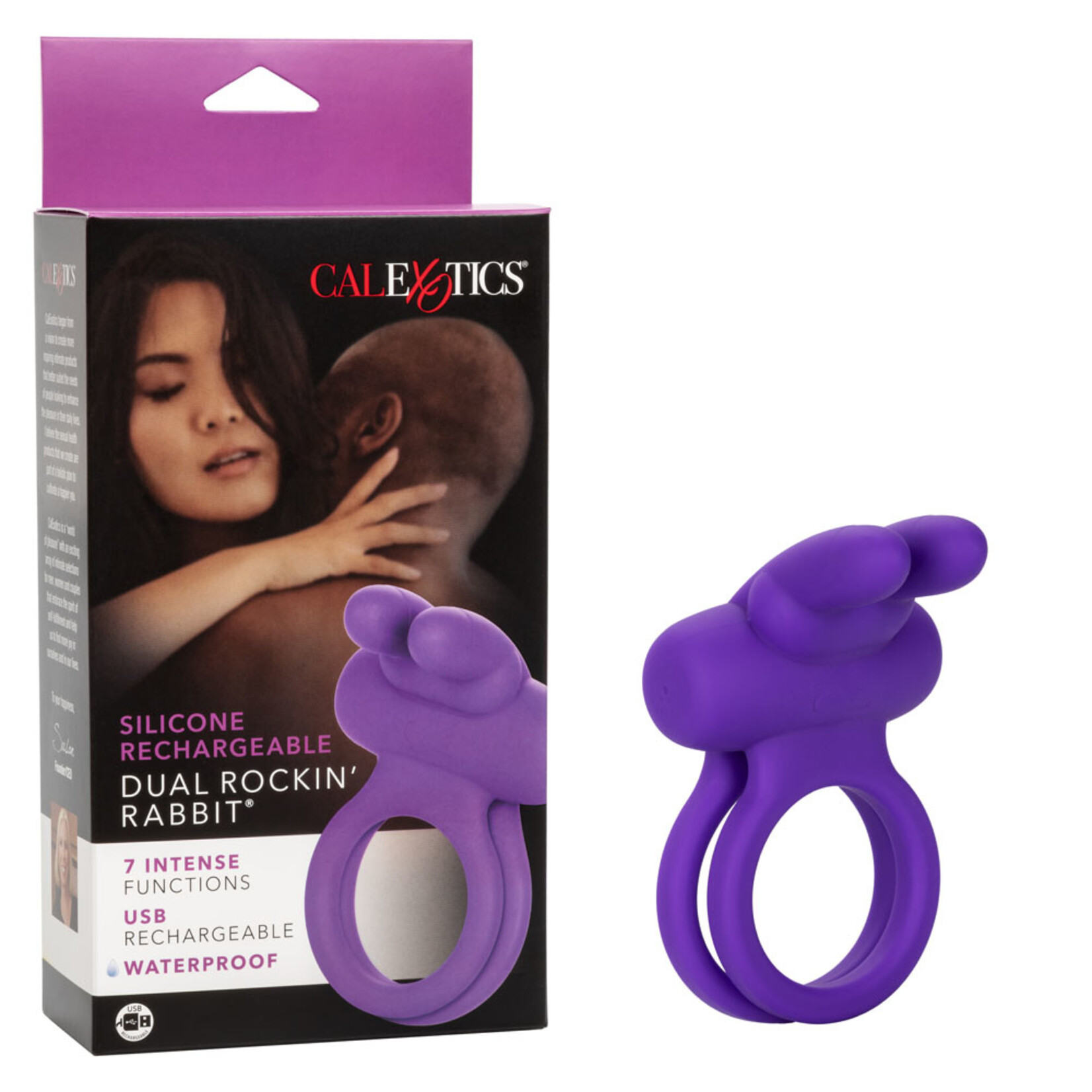 Calexotics Silicone Rechargeable Dual Rockin' Rabbit Enhancer