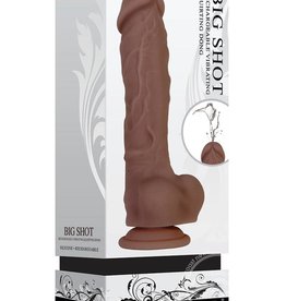 Evolved Novelties Big Shot Silicone Rechargeable Vibrating Dildo - Chocolate