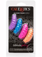 Calexotics Posh Silicone Finger Swirls Finger Massagers Assorted Colors 4 Per Pack