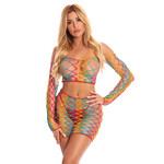 Pink Lipstick Pink Lipstick Pot of Gold Skirt Set Rainbow O/S