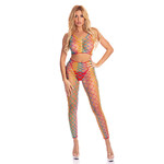 Pink Lipstick Pink Lipstick Roy G. Biv 2 pc Bodystocking Rainbow O/S