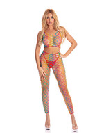 Pink Lipstick Pink Lipstick Roy G. Biv 2 pc Bodystocking Rainbow O/S
