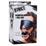 XR Brands Strict Blindfold Harness + Ball Gag