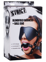 XR Brands Strict Blindfold Harness + Ball Gag