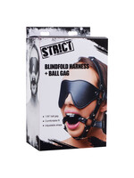 XR Brands Strict Blindfold Harness + Ball Gag