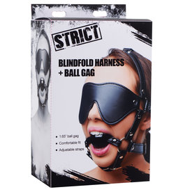 XR Brands Strict Blindfold Harness + Ball Gag