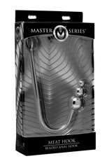 XR Brands Master Series Master Series Meat Hook Beaded Anal Hook - Silver