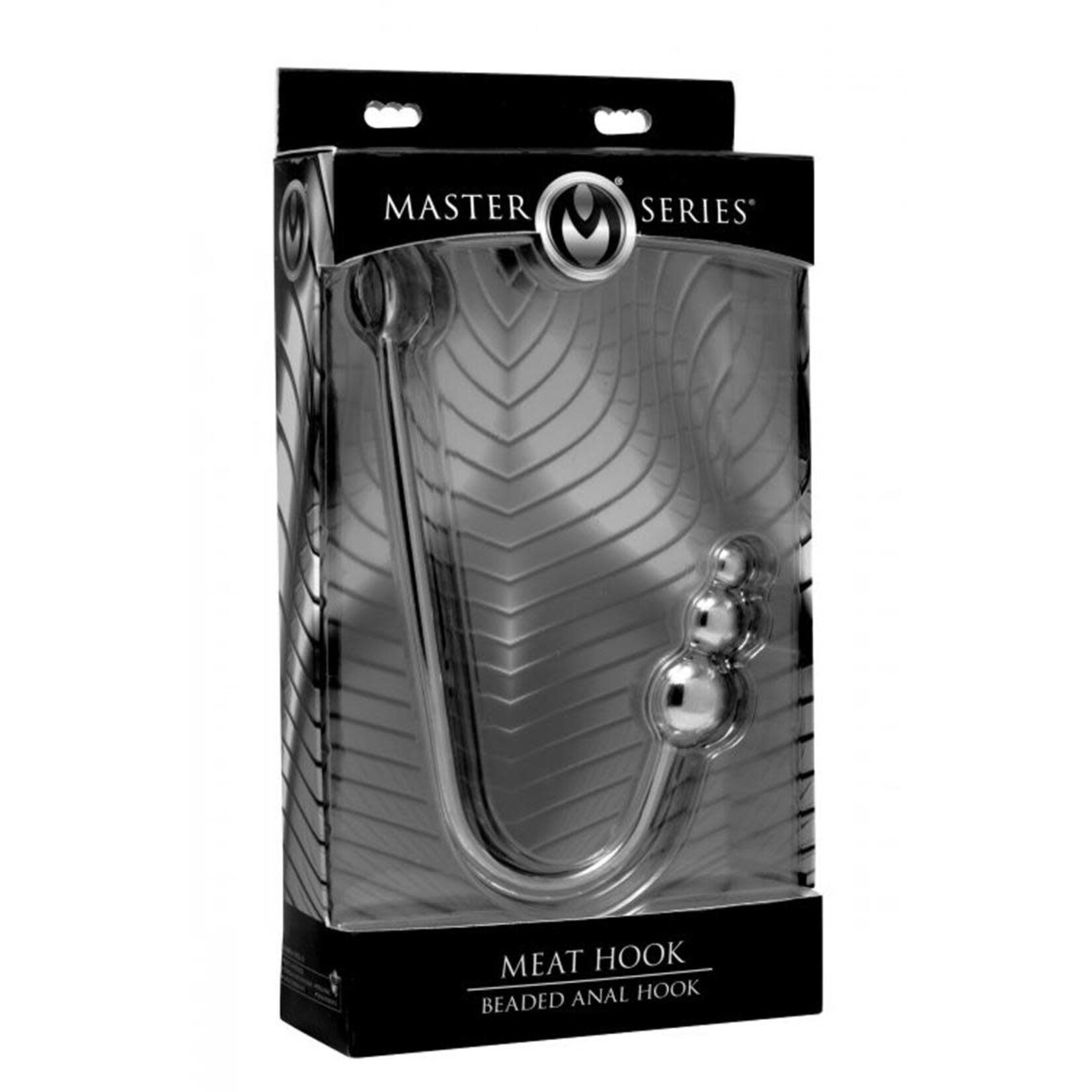 XR Brands Master Series Master Series Meat Hook Beaded Anal Hook - Silver