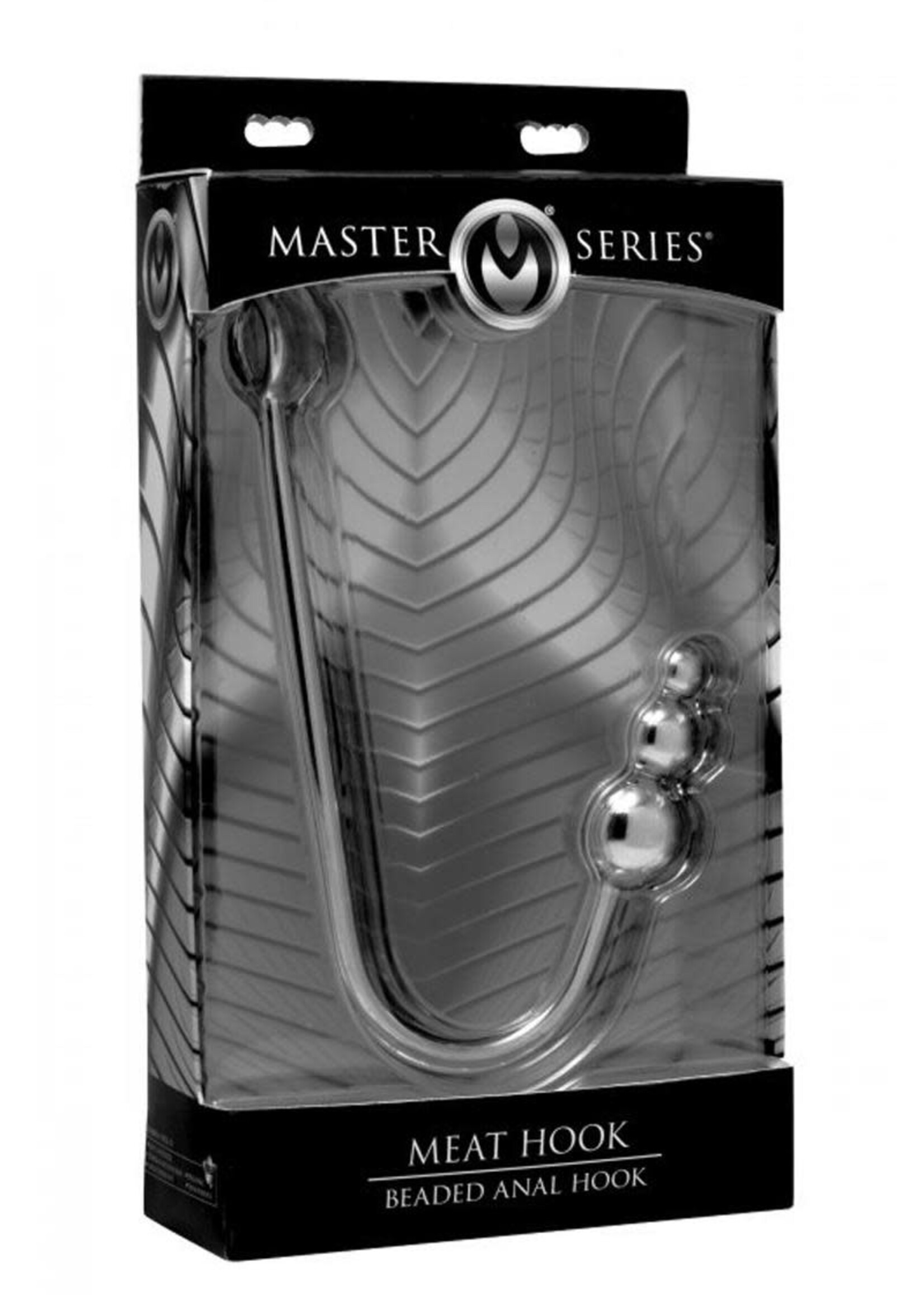 XR Brands Master Series Master Series Meat Hook Beaded Anal Hook - Silver