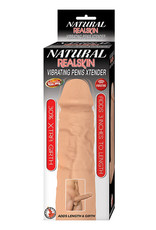 NassToys Natural Realskin Vibrating Penis Xtender - White
