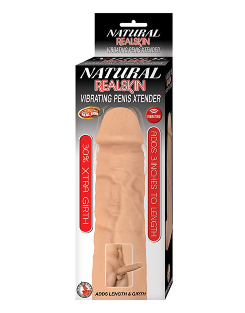 NassToys Natural Realskin Vibrating Penis Xtender - White