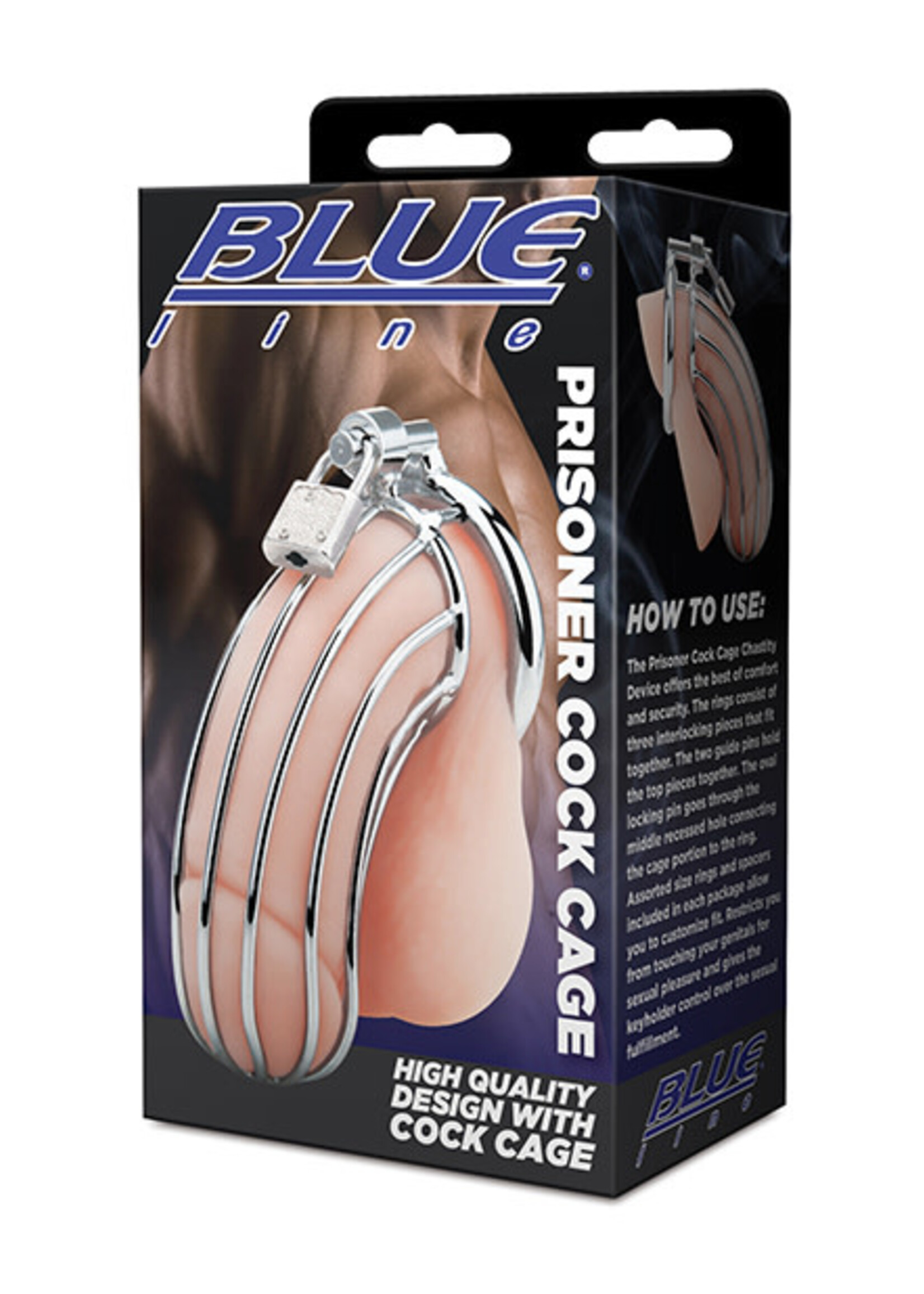 Blue Line Men Blue Line Prisoner Cock Cage - Silver