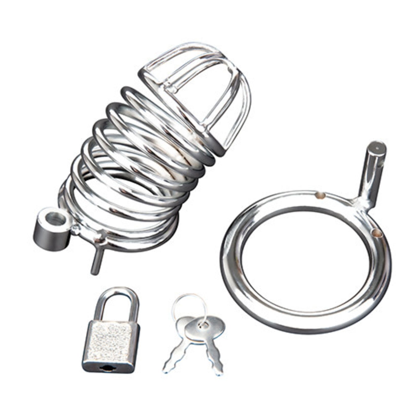 Blue Line Men Blue Line Deluxe Chastity Cage - Silver