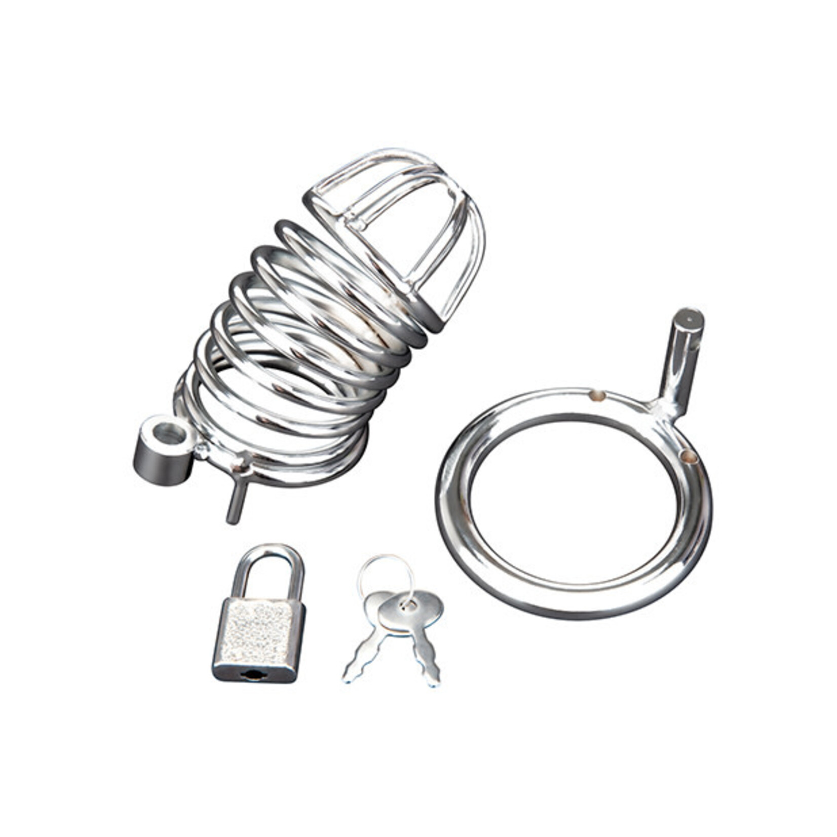 Blue Line Men Blue Line Deluxe Chastity Cage - Silver