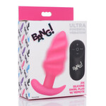 XR Brands Bang 21x Silicone Swirl Plug With Remote - Pink