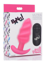 XR Brands Bang 21x Silicone Swirl Plug With Remote - Pink
