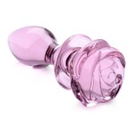 XR Brands Booty Sparks Booty Sparks Pink Rose Glass Anal Plug