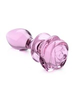 XR Brands Booty Sparks Booty Sparks Pink Rose Glass Anal Plug